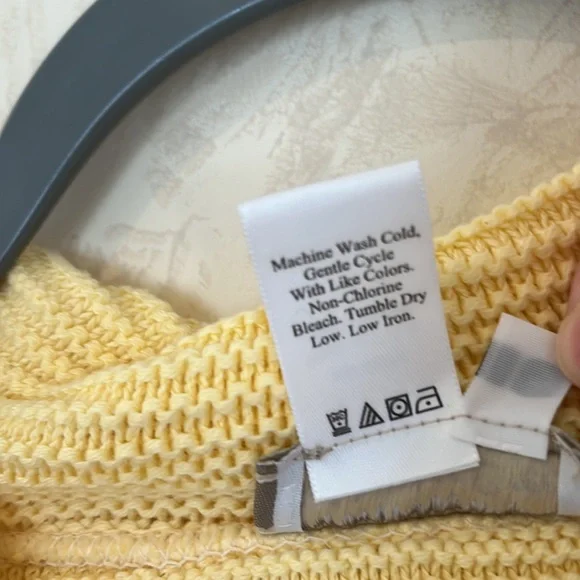 Coldwater Creek Pale Yellow Cotton Knit Sweater Size L - Picture 5 of 6